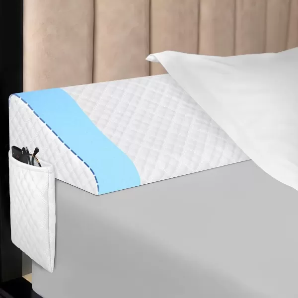 imageKayfia Queen Size Pillow Wedge for Headboard Gap Bed Gap Filller 08quot Mattress Space Filler Pillow Stopper with 2 Side Pocket Triangle Foam Pillow Wedge Between Headboard MattressGrey 60quotx10quotx6quotWhite10x4
