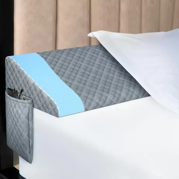 imageKayfia Queen Size Pillow Wedge for Headboard Gap Bed Gap Filller 08quot Mattress Space Filler Pillow Stopper with 2 Side Pocket Triangle Foam Pillow Wedge Between Headboard MattressGrey 60quotx10quotx6quotGrey10x4