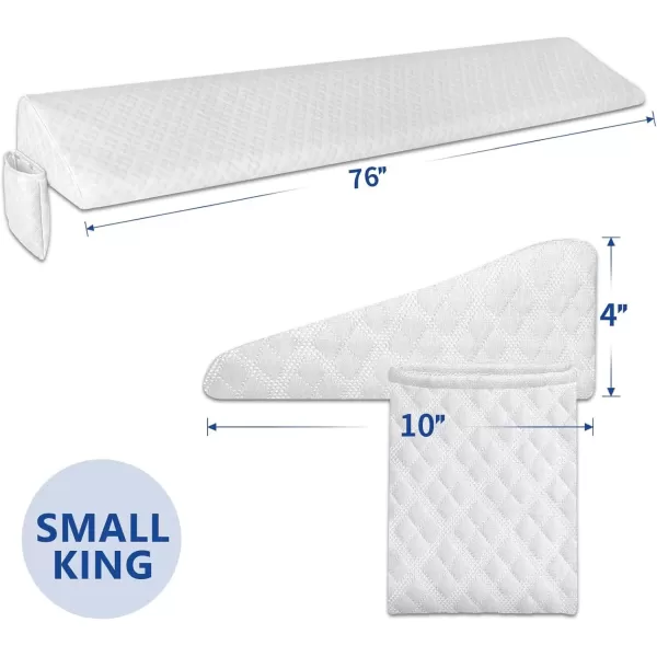 imageKayfia Queen Size Pillow Wedge for Headboard Gap Bed Gap Filller 08quot Mattress Space Filler Pillow Stopper with 2 Side Pocket Triangle Foam Pillow Wedge Between Headboard MattressGrey 60quotx10quotx6quotWhite10x4