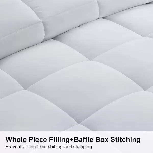 imageMERITLIFE 2100 Series Twin Size All Season Comforter Bed Soft Down Alternative Single Lightweight Breathable Duvet Insert with 8 Corner Tabs Suitable for Kids Machine Washable WhiteTwin 64quotx88quotWhite
