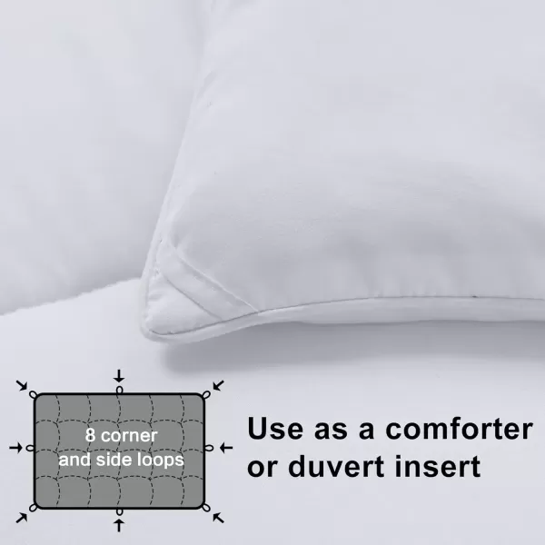 imageMERITLIFE 2100 Series Twin Size All Season Comforter Bed Soft Down Alternative Single Lightweight Breathable Duvet Insert with 8 Corner Tabs Suitable for Kids Machine Washable WhiteTwin 64quotx88quotWhite