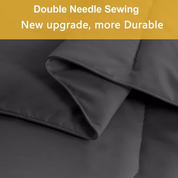 imageMERITLIFE Twin Comforter All Season Soft Down Alternative Bed ComforterLightweight and Breathable Microfiber Duvet Insert with 8 Corner TabsMachine Washable Dark Grey64quotx88quot