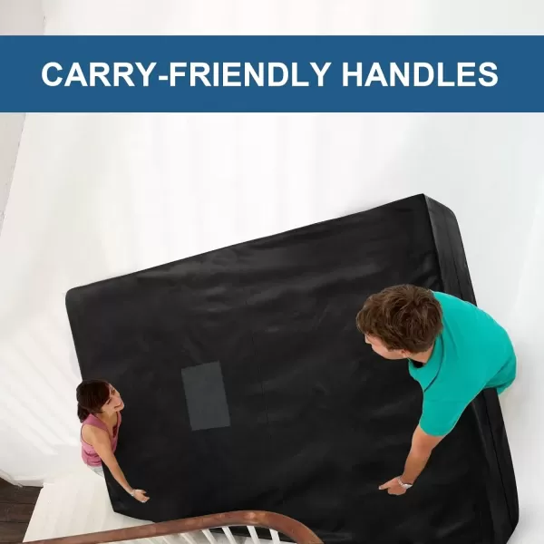 imageMattress Bags for Moving and Storage Heavy Duty Twin Mattress Bag with 4 Strong Handles 100 Waterproof Mattress CoverProtector for Moving Twin Size Reusable Thick Tarp Black1