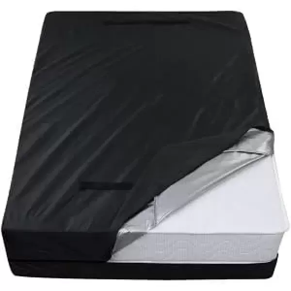 imageMattress Bags for Moving and Storage Heavy Duty Twin Mattress Bag with 4 Strong Handles 100 Waterproof Mattress CoverProtector for Moving Twin Size Reusable Thick Tarp Black1