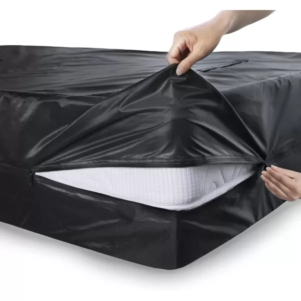 imageMattress Bags for Moving and Storage Heavy Duty Twin Mattress Bag with 4 Strong Handles 100 Waterproof Mattress CoverProtector for Moving Twin Size Reusable Thick Tarp Black2