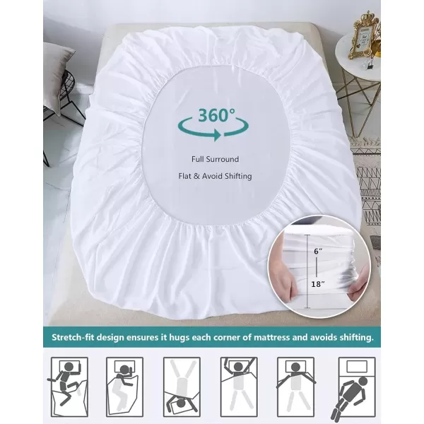 imageMattress Protector Full Size Waterproof Mattress Cover Soft Breathable Noiseless Bed Cover Deep Pocket for 615quot Pad  Machine Washable Vinyl Free 1 PackCalifornia King