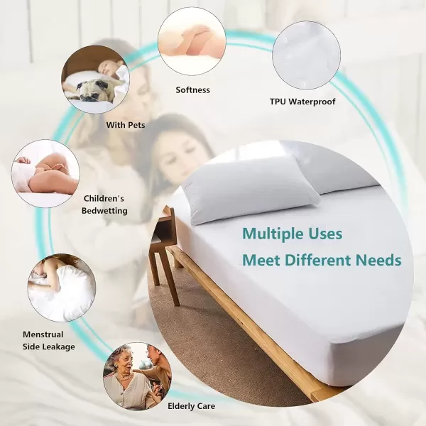 imageMattress Protector Full Size Waterproof Mattress Cover Soft Breathable Noiseless Bed Cover Deep Pocket for 615quot Pad  Machine Washable Vinyl Free 1 PackFull