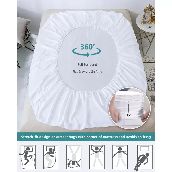 imageMattress Protector Full Size Waterproof Mattress Cover Soft Breathable Noiseless Bed Cover Deep Pocket for 615quot Pad  Machine Washable Vinyl Free 1 PackFull