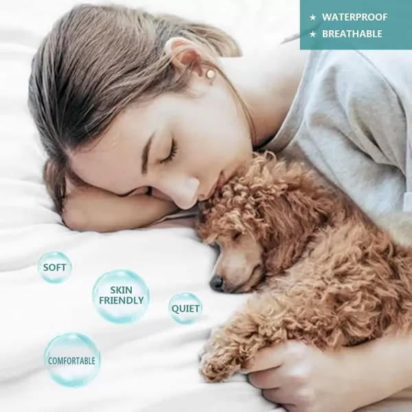 imageMattress Protector Full Size Waterproof Mattress Cover Soft Breathable Noiseless Bed Cover Deep Pocket for 615quot Pad  Machine Washable Vinyl Free 1 PackCalifornia King
