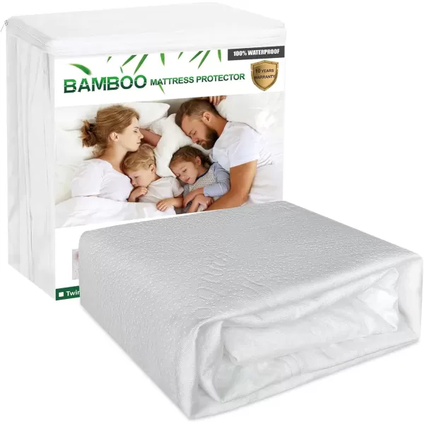 imageMattress Protector Full Size Waterproof Mattress Cover Soft Breathable Noiseless Bed Cover Deep Pocket for 615quot Pad  Machine Washable Vinyl Free 1 PackTwin