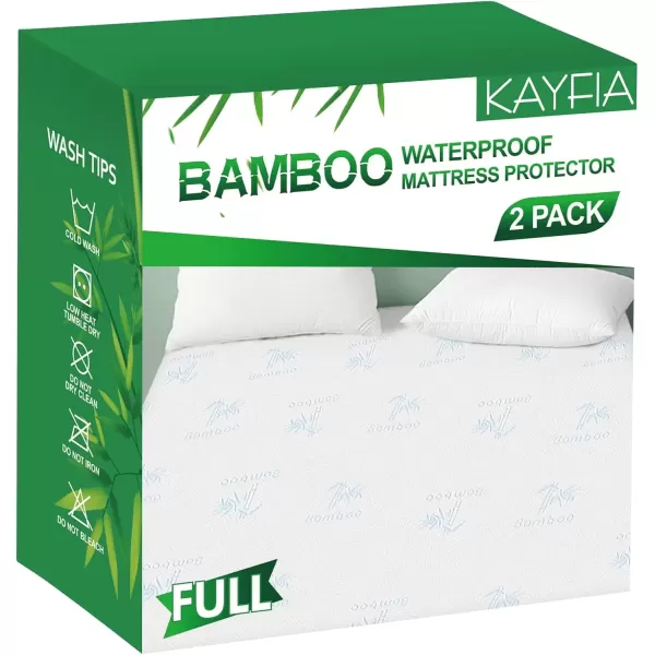 imageMattress Protector Full Size Waterproof Mattress Cover Soft Breathable Noiseless Bed Cover Deep Pocket for 615quot Pad  Machine Washable Vinyl Free 1 PackFull2 Pack