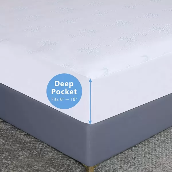 imageMattress Protector Full Size Waterproof Mattress Cover Soft Breathable Noiseless Bed Cover Deep Pocket for 615quot Pad  Machine Washable Vinyl Free 1 PackFull