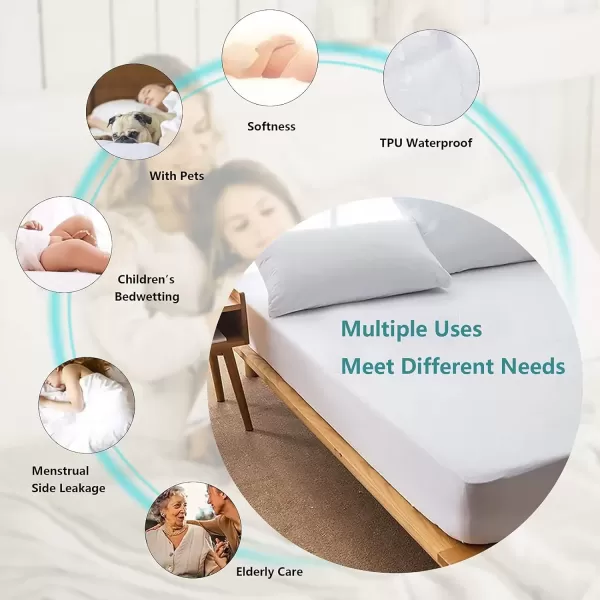 imageMattress Protector Full Size Waterproof Mattress Cover Soft Breathable Noiseless Bed Cover Deep Pocket for 615quot Pad  Machine Washable Vinyl Free 1 PackKing2 Pack