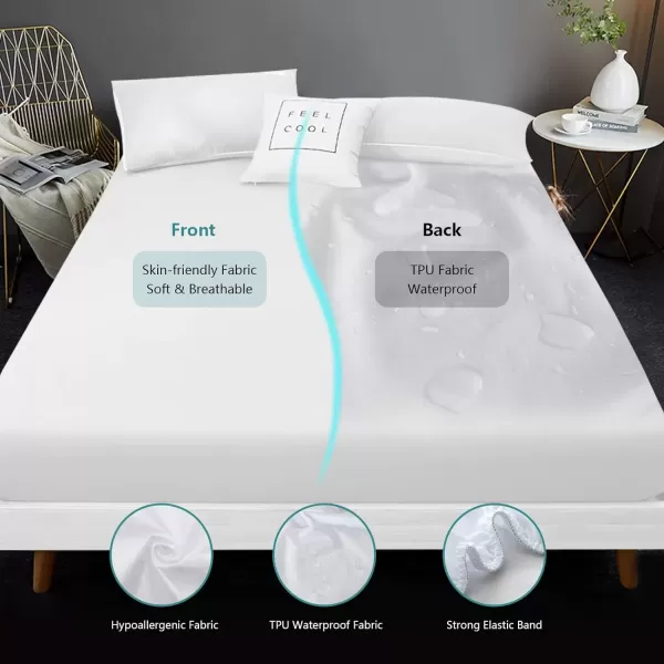 imageMattress Protector Full Size Waterproof Mattress Cover Soft Breathable Noiseless Bed Cover Deep Pocket for 615quot Pad  Machine Washable Vinyl Free 1 PackFull