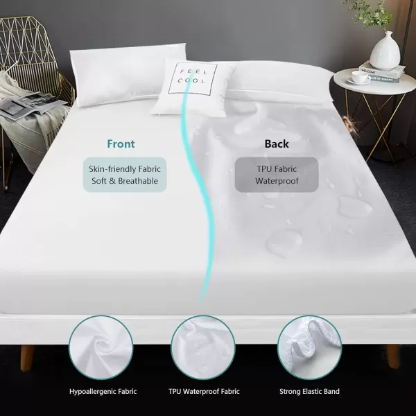 imageMattress Protector Full Size Waterproof Mattress Cover Soft Breathable Noiseless Bed Cover Deep Pocket for 615quot Pad  Machine Washable Vinyl Free 1 PackKing2 Pack