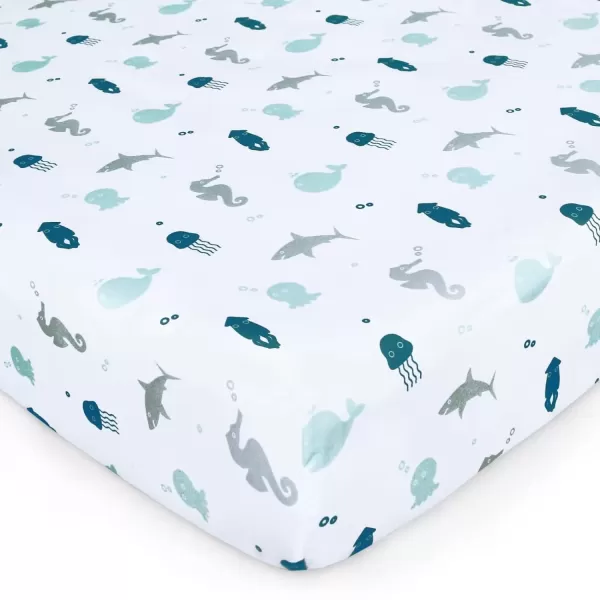 imagePack and Play Sheets Fitted Mini Crib Sheets 2 Pack Playard Sheets Compatible with Graco Pack n Play Ultra Soft Breathable Material DinosaursAqua