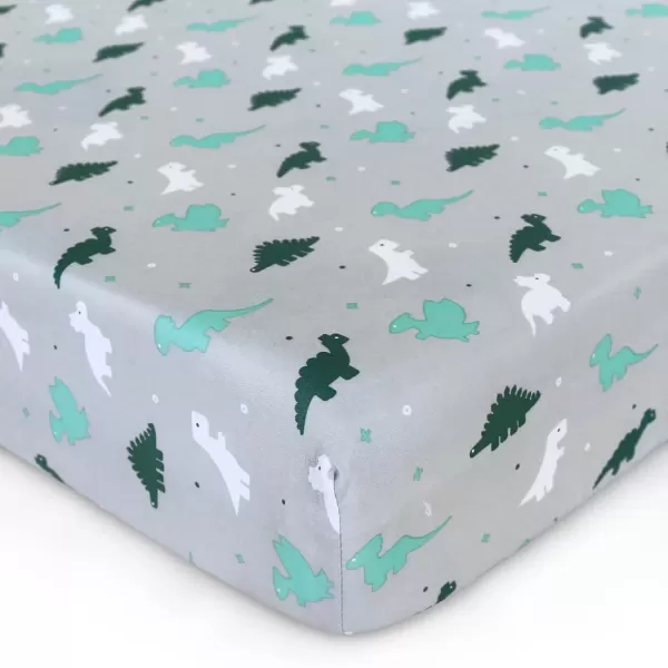 imagePack and Play Sheets Fitted Mini Crib Sheets 2 Pack Playard Sheets Compatible with Graco Pack n Play Ultra Soft Breathable Material DinosaursGrey