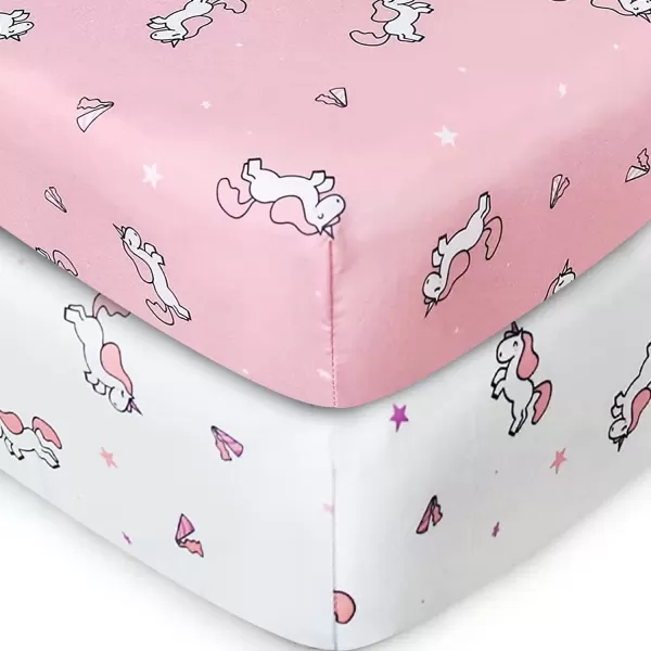 imagePack and Play Sheets Fitted Mini Crib Sheets 2 Pack Playard Sheets Compatible with Graco Pack n Play Ultra Soft Breathable Material DinosaursPink