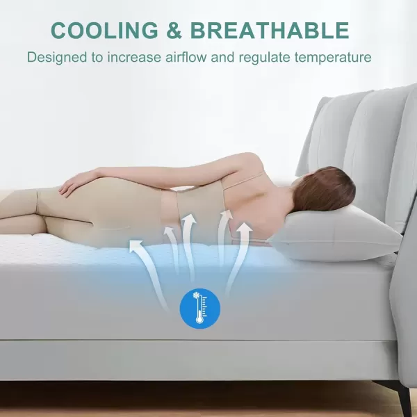 imagePremium Queen Mattress Protector 100 Waterproof 4D Air Fabric More Cooling Breathable Queen Mattress Cover Fitted 821quot Extra Deep Pocket Mattress Topper Washable Noiseless BeehiveQueenWhite