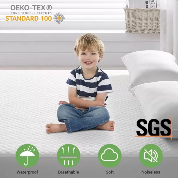 imagePremium Queen Mattress Protector 100 Waterproof 4D Air Fabric More Cooling Breathable Queen Mattress Cover Fitted 821quot Extra Deep Pocket Mattress Topper Washable Noiseless BeehiveQueenWhite Beehive