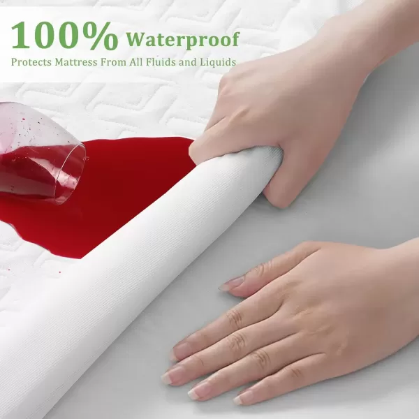 imagePremium Queen Mattress Protector 100 Waterproof 4D Air Fabric More Cooling Breathable Queen Mattress Cover Fitted 821quot Extra Deep Pocket Mattress Topper Washable Noiseless BeehiveQueenWhite