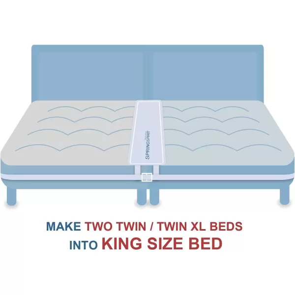 imageSPRINGSPIRIT Bed Bridge Twin to King Converter Kit  Improved Style Mattress Strap Include Twin Bed Connector for 2 Single Twin Mattress Easy Assemble Great for Stayovers ampamp Guest