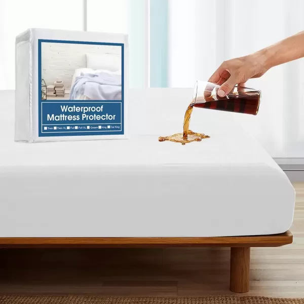 imageSPRINGSPIRIT Twin Mattress Protector Waterproof Twin Mattress Pad Cover Fitted up to 14 Depth Pocket Twin Size Bed Fitted Sheet1