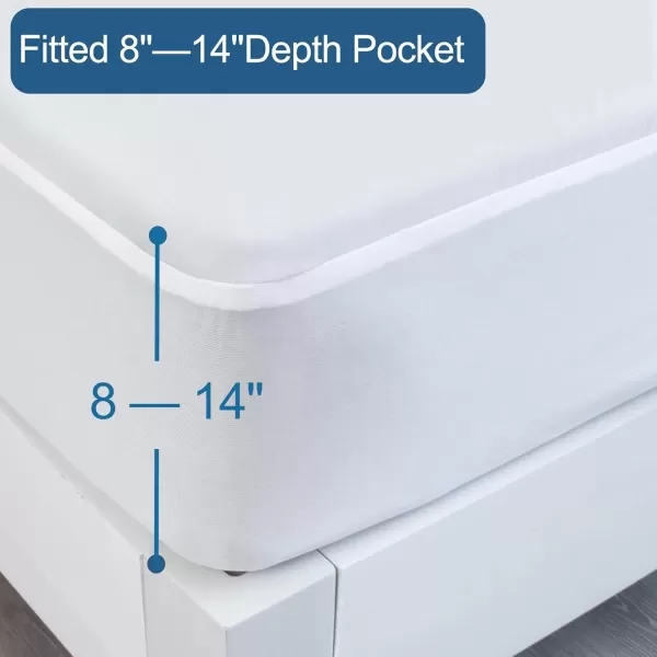 imageSPRINGSPIRIT Twin Mattress Protector Waterproof Twin Mattress Pad Cover Fitted up to 14 Depth Pocket Twin Size Bed Fitted Sheet10
