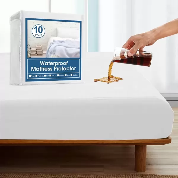 imageSPRINGSPIRIT Twin Mattress Protector Waterproof Twin Mattress Pad Cover Fitted up to 14 Depth Pocket Twin Size Bed Fitted Sheet10