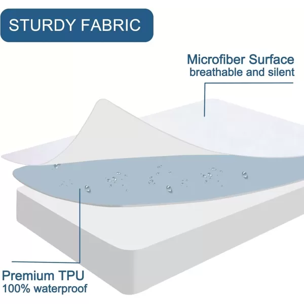 imageSPRINGSPIRIT Twin Mattress Protector Waterproof Twin Mattress Pad Cover Fitted up to 14 Depth Pocket Twin Size Bed Fitted Sheet10