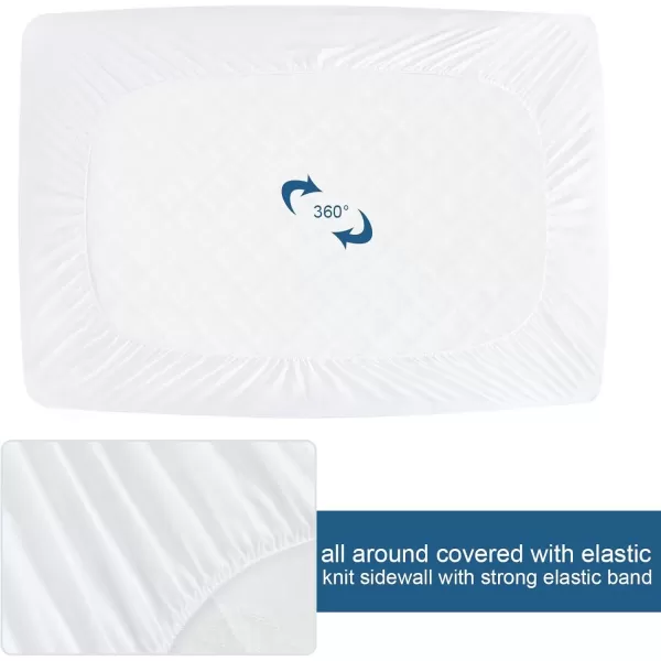 imageSPRINGSPIRIT Twin Mattress Protector Waterproof Twin Mattress Pad Cover Fitted up to 14 Depth Pocket Twin Size Bed Fitted Sheet2