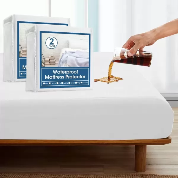 imageSPRINGSPIRIT Twin Mattress Protector Waterproof Twin Mattress Pad Cover Fitted up to 14 Depth Pocket Twin Size Bed Fitted Sheet2