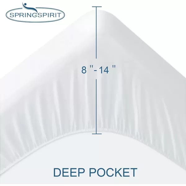 imageSPRINGSPIRIT Twin Mattress Protector Waterproof Twin Mattress Pad Cover Fitted up to 14 Depth Pocket Twin Size Bed Fitted Sheet2