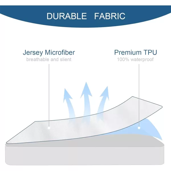imageSPRINGSPIRIT Twin Mattress Protector Waterproof Twin Mattress Pad Cover Fitted up to 14 Depth Pocket Twin Size Bed Fitted Sheet2