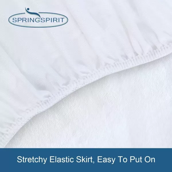 imageSPRINGSPIRIT Twin Mattress Protector Waterproof Twin Mattress Pad Cover Fitted up to 14 Depth Pocket Twin Size Bed Fitted Sheet2