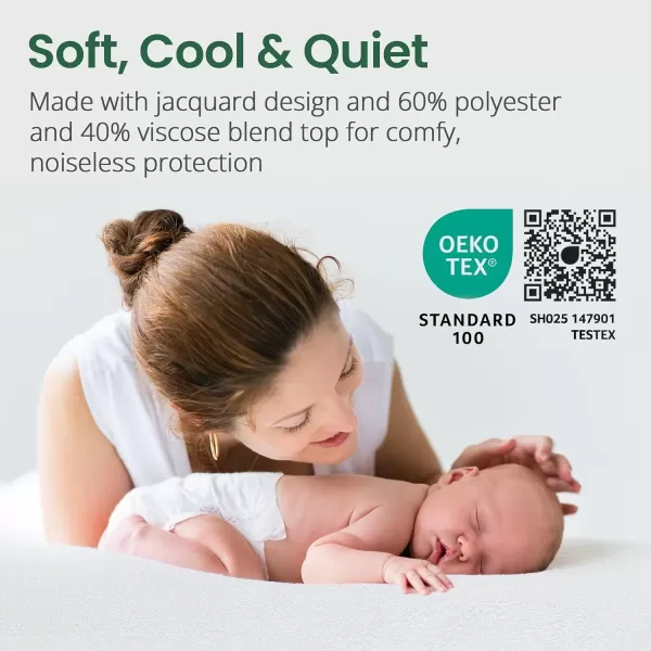 imageSafeRest 100 Waterproof Queen Size Mattress Protector  Fitted with Stretchable Pockets  Machine Washable Cotton Mattress Cover for BedBamboo Viscose