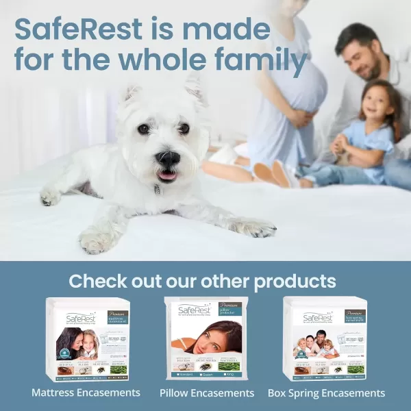 imageSafeRest 100 Waterproof Queen Size Mattress Protector  Fitted with Stretchable Pockets  Machine Washable Cotton Mattress Cover for BedOriginal Cotton Terry