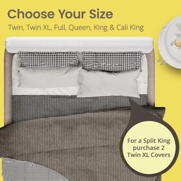 imageSafeRest 100 Waterproof Queen Size Mattress Protector  Fitted with Stretchable Pockets  Machine Washable Cotton Mattress Cover for BedPolyester