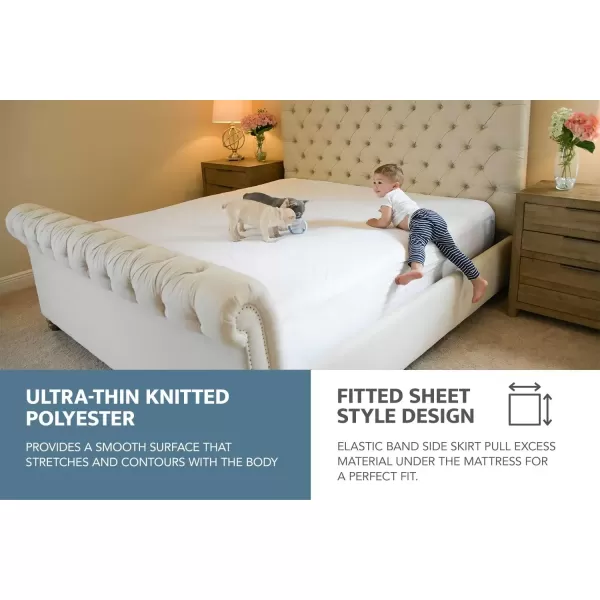 imageSafeRest 100 Waterproof Queen Size Mattress Protector  Fitted with Stretchable Pockets  Machine Washable Cotton Mattress Cover for BedPolyester Blend