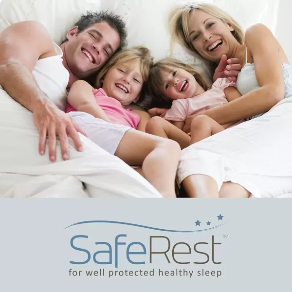 imageSafeRest Pillow Protector  Pack of 1  Standard Size Waterproof Pillow Cover  Zippered Pillow Encasement for College Dorm Room New Home First Apartment  Cotton Terry Waterproof BreathableQueen 1Pack