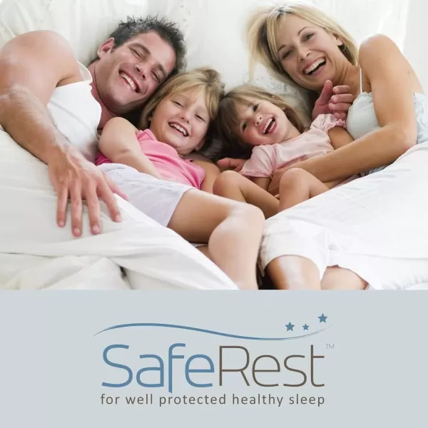 imageSafeRest Pillow Protector  Pack of 1  Standard Size Waterproof Pillow Cover  Zippered Pillow Encasement for College Dorm Room New Home First Apartment  Cotton Terry Waterproof BreathableKing 2Pack