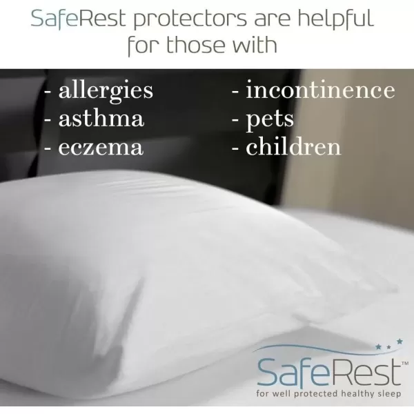 imageSafeRest Pillow Protector  Pack of 1  Standard Size Waterproof Pillow Cover  Zippered Pillow Encasement for College Dorm Room New Home First Apartment  Cotton Terry Waterproof BreathableKing 1Pack