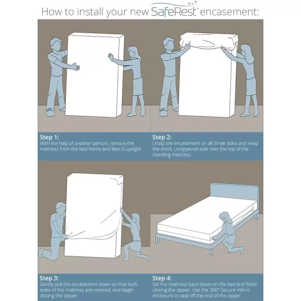 imageSafeRest Premium 9quot Thick Box Spring Encasement  Waterproof  Breathable Noiseless and Vinyl Free  Fits Up to 9quot  QueenFull