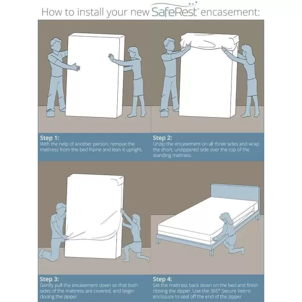 imageSafeRest Premium 9quot Thick Box Spring Encasement  Waterproof  Breathable Noiseless and Vinyl Free  Fits Up to 9quot  QueenFull