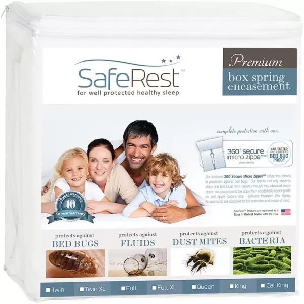imageSafeRest Premium 9quot Thick Box Spring Encasement  Waterproof  Breathable Noiseless and Vinyl Free  Fits Up to 9quot  QueenFull XL