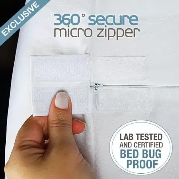 imageSafeRest Premium 9quot Thick Box Spring Encasement  Waterproof  Breathable Noiseless and Vinyl Free  Fits Up to 9quot  QueenKing