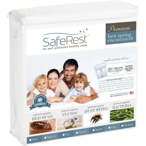 imageSafeRest Premium 9quot Thick Box Spring Encasement  Waterproof  Breathable Noiseless and Vinyl Free  Fits Up to 9quot  QueenKing