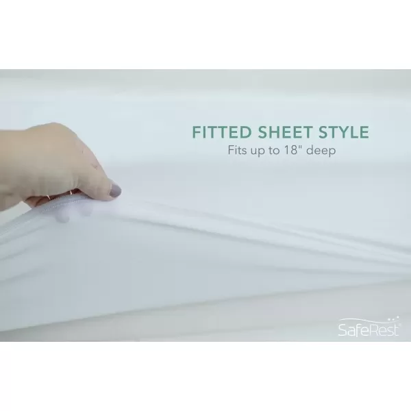 imageSafeRest Renewal Derived Viscose Rayon Mattress Pad Protector Cover  Waterproof Breathable Vinyl Free  Queen Size