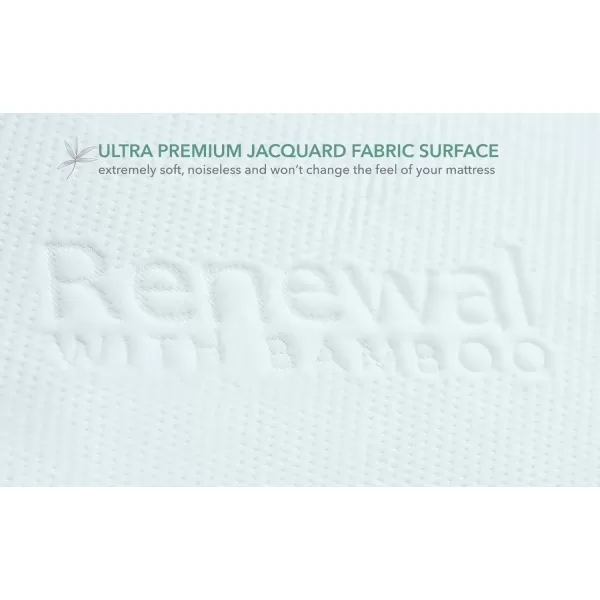 imageSafeRest Renewal Derived Viscose Rayon Mattress Pad Protector Cover  Waterproof Breathable Vinyl Free  Queen Size