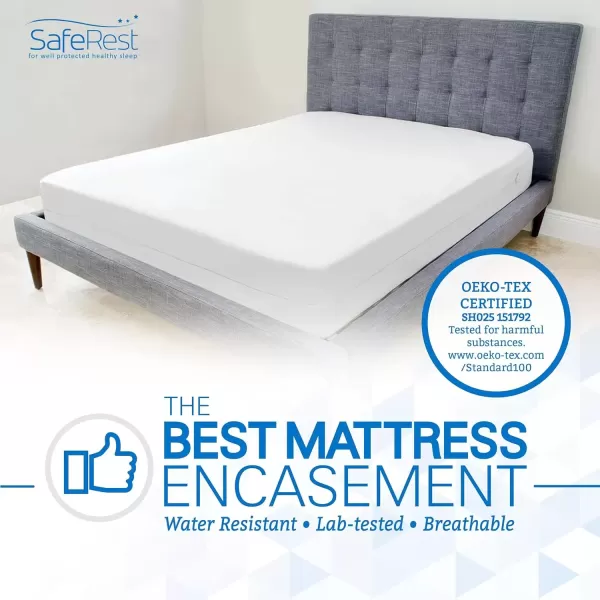 imageSafeRest Zippered Mattress Protector  Premium 6 Inch Waterproof Mattress Cover for Bed  Breathable ampamp Noiseless Washable Mattress Encasement  CribFull 1215